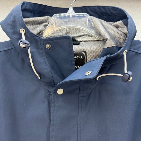 Roamers & Seekers Rain Jacket Men's L Blue Grey Globetrotter Log It Lined EUC - Picture 4 of 10